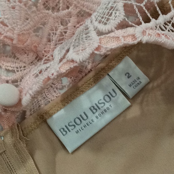 Bisou Bisou Michele Bohbot  Peach Eyelet Dress - Picture 8 of 12